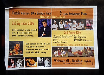 Plakat zum 60. Geburtstag von Freddie Mercury - Zanzibar Town