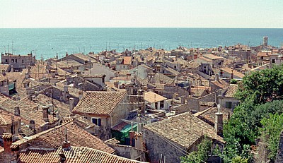 Blick auf die Dächer der Altstadt - Piran