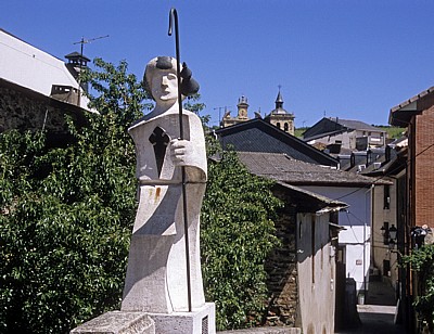 Jakobsweg (Camino Francés): Pilgerstatue - Villafranca del Bierzo
