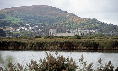Blick vom RSPB-Schutzgebiet auf Conwy Castle - Conwy