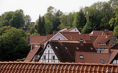 Blick über Fachwerkhausgiebel - Tecklenburg
