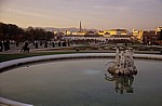 Belvedere: Blick auf die Kaskaden und Teiche - Wien
