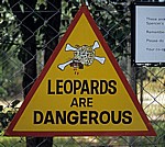 Schild Leopards are dangerous - Victoria Falls