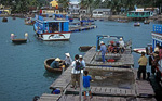 Korbboote im Hafen - Hon Mieu