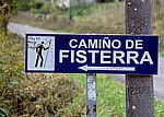 Jakobsweg (Camino a Fisterra): Verkehrsschild “Camiño de Fisterra” - Galicia